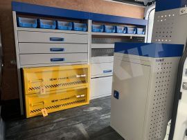 aluminium van Shelving and drawers van vault stacker with locker or stand up cabinet