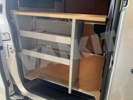 aluminium van Shelving with cabinet/locker and aluminium drawers